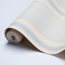 Load image into Gallery viewer, Schumacher Ipala Stripe Vinyl Wallpaper 5015800 / Sky