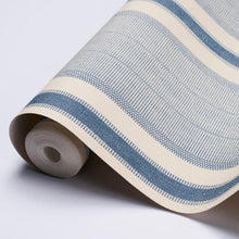 Load image into Gallery viewer, Schumacher Ipala Stripe Vinyl Wallpaper 5015801 / Ocean