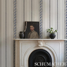 Load image into Gallery viewer, Schumacher Serena Stripe Wallpaper 5015930 / Blue