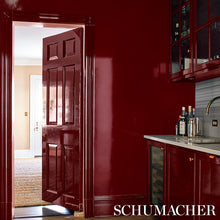 Load image into Gallery viewer, Schumacher Ace Faux Lacquer Performance Vinyl  Wallpaper 5015940 / Maroon