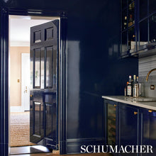 Load image into Gallery viewer, Schumacher Ace Faux Lacquer Performance Vinyl  Wallpaper 5015941 / Navy