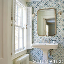 Load image into Gallery viewer, Schumacher Frances Scallop Floral Wallpaper 5015962 / Blues