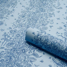 Load image into Gallery viewer, Schumacher Edward Steed's Towers Of Flowers Wallpaper 5016142 / Sky Blue &amp; Navy