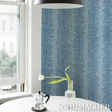 Load image into Gallery viewer, Schumacher Edward Steed's Towers Of Flowers Wallpaper 5016142 / Sky Blue &amp; Navy