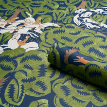Load image into Gallery viewer, Schumacher Margaret Schloeman's Fox Chase Wallpaper 5016151 / Navy &amp; Green