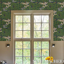 Load image into Gallery viewer, Schumacher Margaret Schloeman's Fox Chase Wallpaper 5016151 / Navy &amp; Green