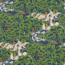 Load image into Gallery viewer, Schumacher Margaret Schloeman's Fox Chase Wallpaper 5016151 / Navy &amp; Green
