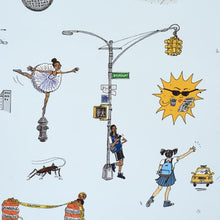 Load image into Gallery viewer, Schumacher Joana Avillez's Street Scenes  Wallpaper 5016172 / Multicolor On Sky Blue