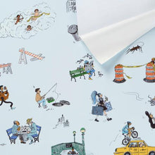 Load image into Gallery viewer, Schumacher Joana Avillez's Street Scenes  Wallpaper 5016172 / Multicolor On Sky Blue