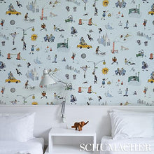 Load image into Gallery viewer, Schumacher Joana Avillez's Street Scenes  Wallpaper 5016172 / Multicolor On Sky Blue