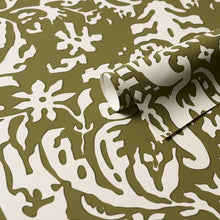 Load image into Gallery viewer, Schumacher Suffolk Damask Wallpaper 5016242 / Olive