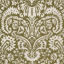 Load image into Gallery viewer, Schumacher Suffolk Damask Wallpaper 5016242 / Olive