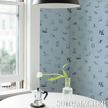 Load image into Gallery viewer, Schumacher Good Dogs Everywhere Wallpaper 5016302 / Sky &amp; Navy Blue
