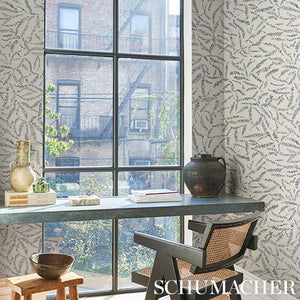 Schumacher Leaf Bloom Wallpaper 5016390 / Charcoal