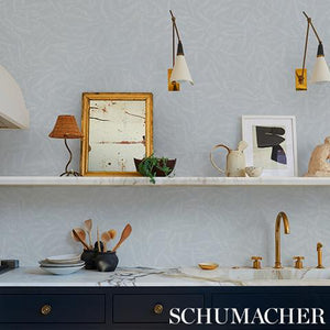 Schumacher Leaf Bloom Wallpaper 5016391  / Sky