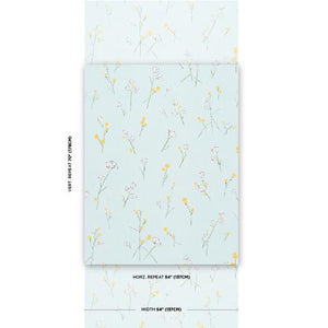 Schumacher Alex's Floral Wallpaper 5016401 / Mist Blue