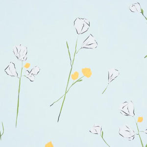 Schumacher Alex's Floral Wallpaper 5016401 / Mist Blue