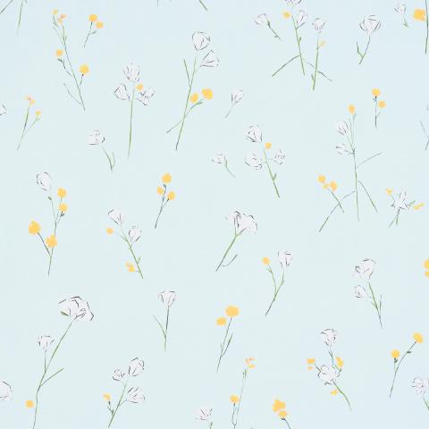 Schumacher Alex's Floral Wallpaper 5016401 / Mist Blue