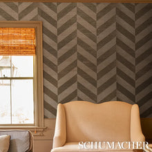 Load image into Gallery viewer, Schumacher Staggered Chevron Sisal Wallpaper 5016561 / Brown