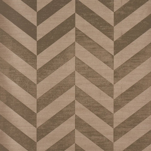 Schumacher Staggered Chevron Sisal Wallpaper 5016561 / Brown