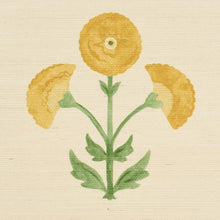 Load image into Gallery viewer, Schumacher Saranda Flower Sisal  Wallpaper 5016670 / Marigold