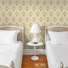 Load image into Gallery viewer, Schumacher Saranda Flower Sisal  Wallpaper 5016670 / Marigold