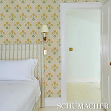 Load image into Gallery viewer, Schumacher Saranda Flower Sisal  Wallpaper 5016670 / Marigold