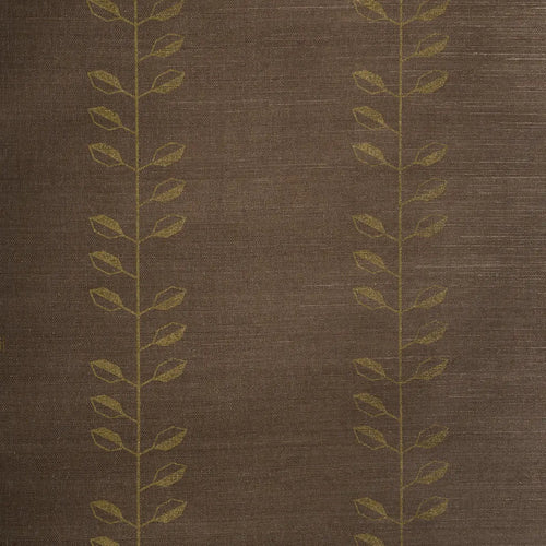 Schumacher Geo Leaf Sisal Wallpaper 5016701 / Metallic Gold & Sepia