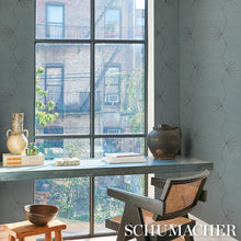Load image into Gallery viewer, Schumacher Royère Stripe Sisal Wallpaper 5016722 / Seaglass