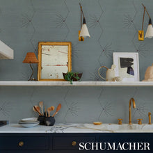 Load image into Gallery viewer, Schumacher Royère Stripe Sisal Wallpaper 5016722 / Seaglass