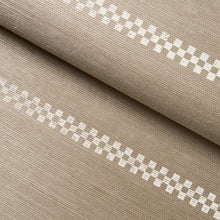 Load image into Gallery viewer, Schumacher Checkered Stripe Sisal Wallpaper 5016750 / Flax