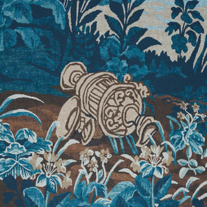 Schumacher La Forêt 3 Panel Set Wallpaper 5016822 / Antique Blue Forest