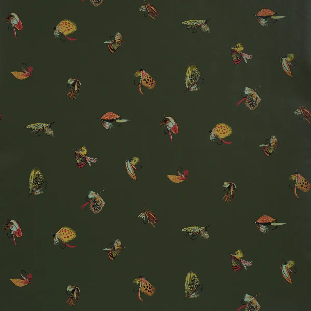 Schumacher Fly Fishing Wallpaper 5016991 / Forest Green