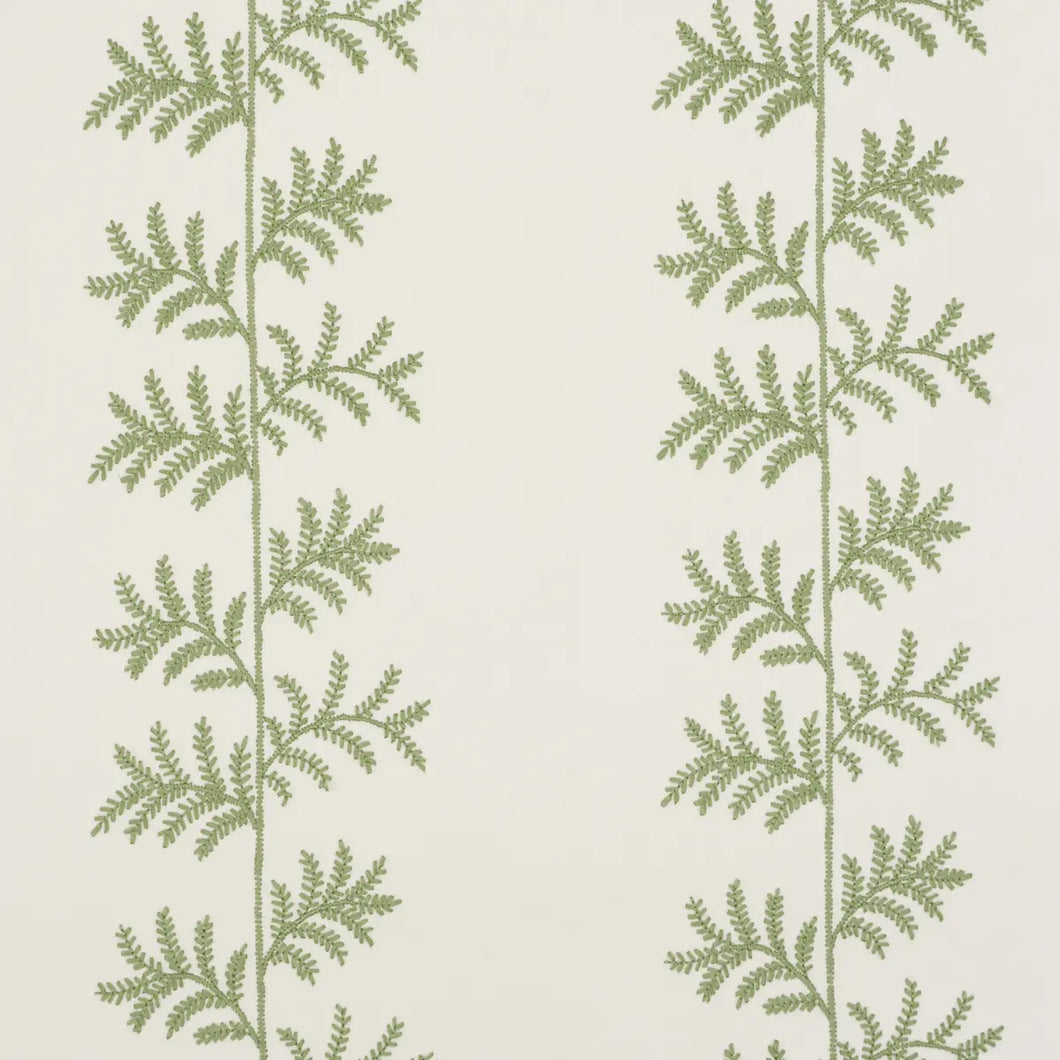 Schumacher Eloise Embroidery Wallcovering Wallpaper 5017100 / Sage