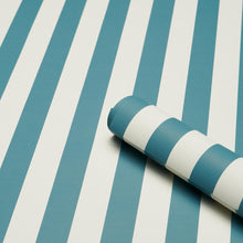 Load image into Gallery viewer, Schumacher Emma Stripe Wallpaper 5017214 / Azure