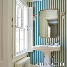Load image into Gallery viewer, Schumacher Emma Stripe Wallpaper 5017214 / Azure