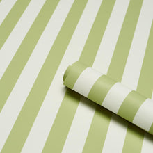 Load image into Gallery viewer, Schumacher Emma Stripe Wallpaper 5017215 / Leaf