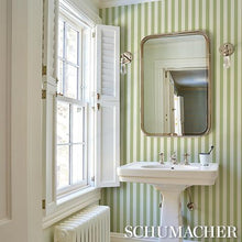 Load image into Gallery viewer, Schumacher Emma Stripe Wallpaper 5017215 / Leaf