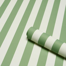 Load image into Gallery viewer, Schumacher Emma Stripe Wallpaper 5017216 / Apple Green