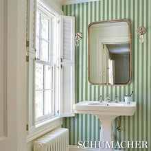 Load image into Gallery viewer, Schumacher Emma Stripe Wallpaper 5017216 / Apple Green