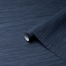 Load image into Gallery viewer, Schumacher Horizon Grasscloth Vinyl Wallpaper 5017277 / Indigo