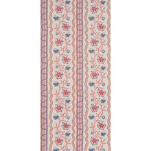 Load image into Gallery viewer, Schumacher Parvati Floral Stripe Wallpaper 5017331 / Vermilion