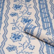 Load image into Gallery viewer, Schumacher Parvati Floral Stripe Wallpaper 5017332 / Delft