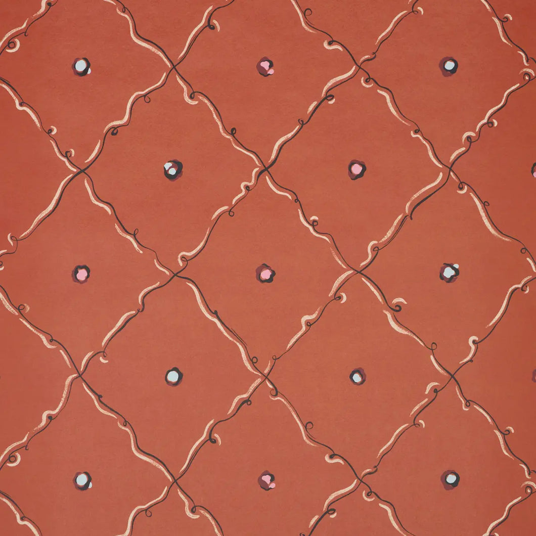 Schumacher Colette Wallpaper 5017370 / Red