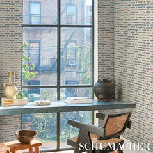 Load image into Gallery viewer, Schumacher Abstract Ikat Sisal Wallpaper 5017590 / Cadet