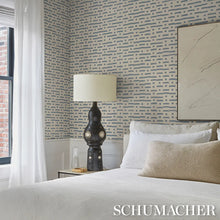 Load image into Gallery viewer, Schumacher Abstract Ikat Sisal Wallpaper 5017590 / Cadet