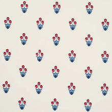 Load image into Gallery viewer, Schumacher Moira Hand Print Wallpaper 5017661 / Blue &amp; Red