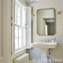 Load image into Gallery viewer, Schumacher Moira Hand Print Wallpaper 5017661 / Blue &amp; Red
