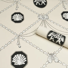Load image into Gallery viewer, Schumacher Edith Wallpaper 5017840 / Black &amp; Ivory