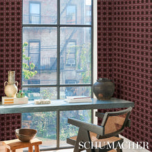 Load image into Gallery viewer, Schumacher Puntini Sisal Wallpaper 5017872 / Plum